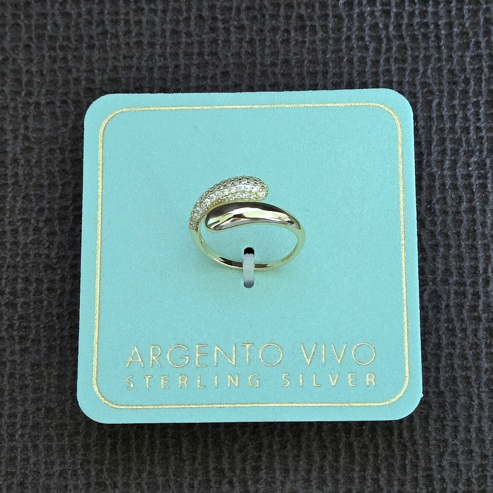 Argento Vivo Gold💛 Raindrops💧 Bypass🔁 Ring💍